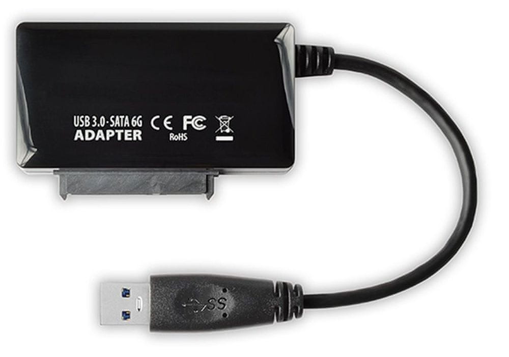 AXAGON ADSA-FP3 USB3.0 – SATA 6G HDD FASTport3 adaptér vr. AC (ADSA-FP3) – rozbalené